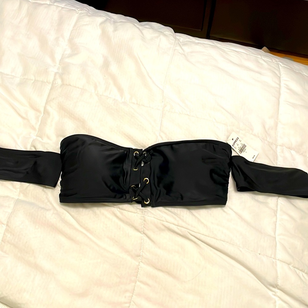 Size large bikini top, bandeau style with small arm straps